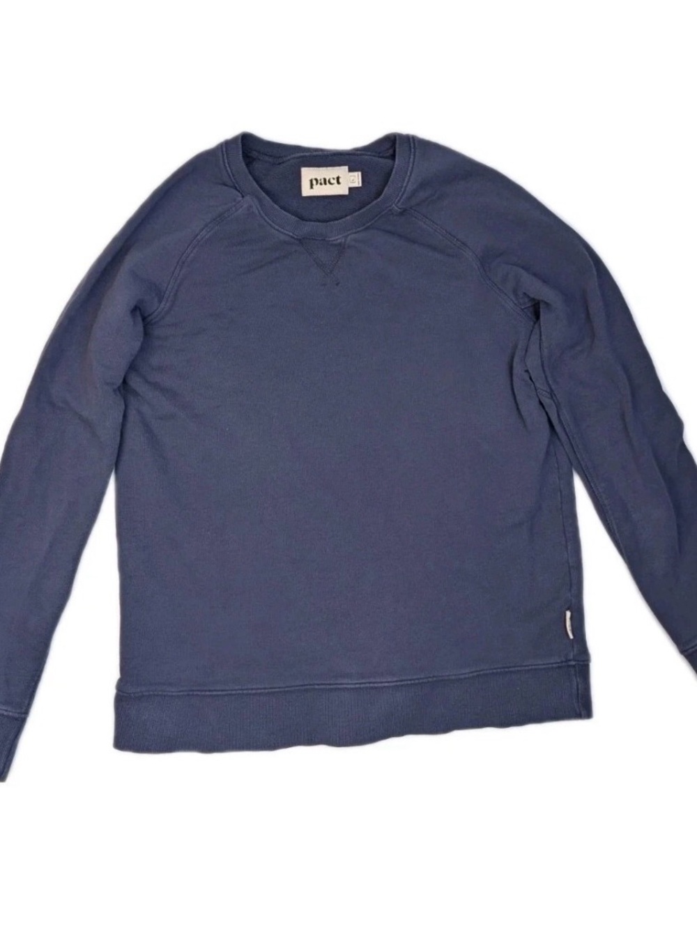 PACT Crewneck Sweatshirt 100% Organic Cotton French Terry PullOver Navy L GUC